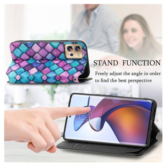 Jade & Mint Moroccan Tile Flip Cover Case for Google Pixel 7a Wallet - Picture 2 of 10